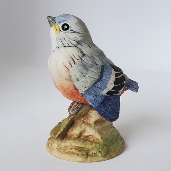 Vtg Andrea by Sadek Baby Bluebird Porcelain Bird Figurine #6350 made in Japan - Picture 4 of 8
